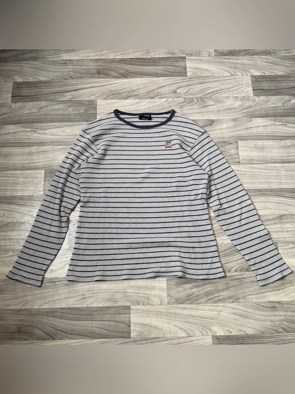 SIZE LARGE MENS VINTAGE 90s POLO JEANS CO. RALPH LAUREN STRIPED THERMAL